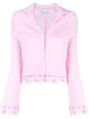 MACH & MACH love-heart hem cropped jacket - Pink