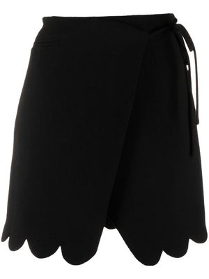 MACH & MACH scalloped-hem mini skirt - Black