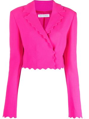 MACH & MACH scalloped-trim cropped blazer - Pink