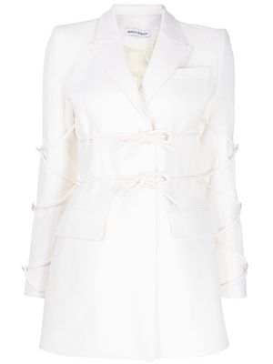 MACH & MACH tie-detailed blazer dress - White