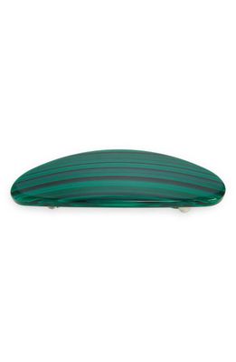 Machete Jumbo Oval Barrette in Malachite