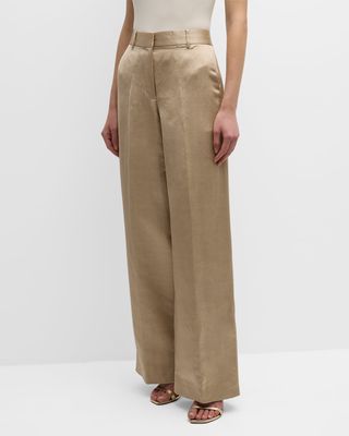 Mack Straight-Leg Satin Pants