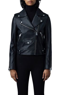 Mackage Baya Leather Moto Jacket in Black