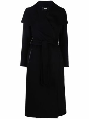 Mackage draped belted wool coat - Black