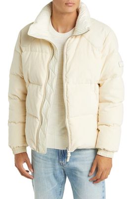 Mackage Rocco 800 Fill Power Down Corduroy & Leather Jacket in Cream