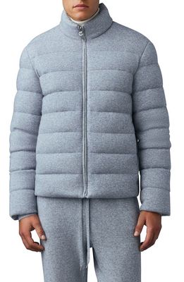 Mackage Scott Reversible Down Fill Wool & Cashmere Puffer Jacket in Light Grey Melange