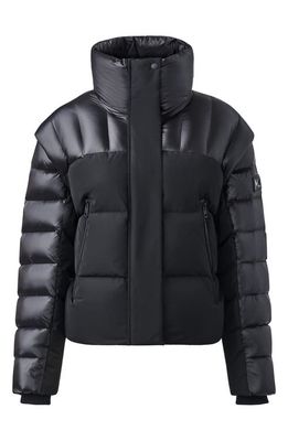 Mackage Vesna Convertible Water Resistant 800 Fill Power Down Puffer Jacket with Removable Sleeves in Black
