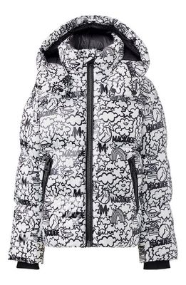 Mackage x Matthew Langille Kids' Jesse Water Repellent 800 Fill Power Recycled Down Jacket with Hood in Print