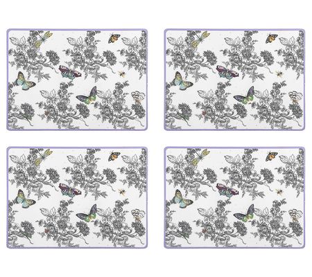 MacKenzie-Childs Butterfly Toile Cork Back Plac emats, Set of 4