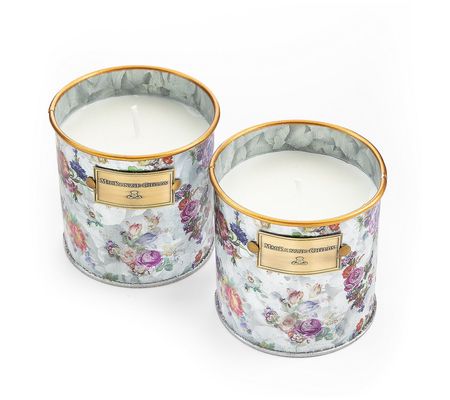 Mackenzie-Childs Set of 2 9oz Citronella Flower Market Candles