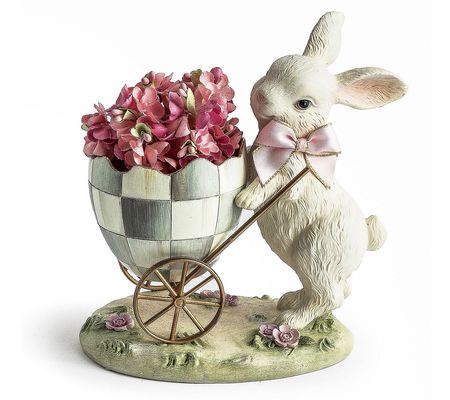 MacKenzie-Childs Touch of Pink Bunny Egg Cart
