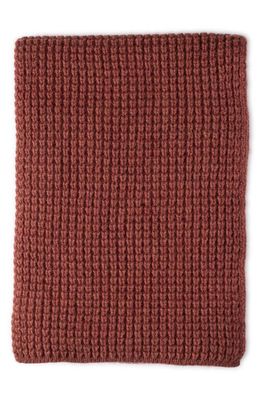 MACKIE Oban Pineapple Stitch Seamless Lambswool Scarf in Russet