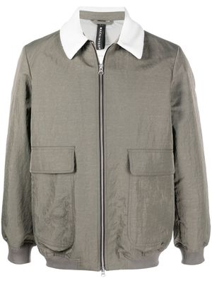Mackintosh AIRMAN fleece-collar bomber jacket - Green