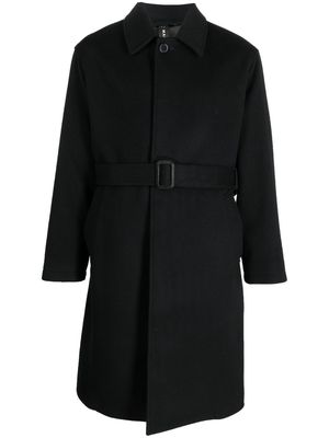 Mackintosh belted wool-cashmere blend trench coat - Black
