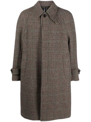 Mackintosh Boston houndstooth-pattern wool coat - Brown