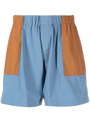Mackintosh CAPTAIN seersucker shorts - Blue
