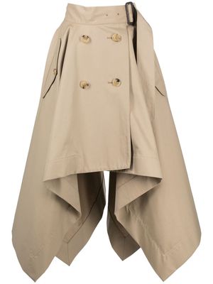 Mackintosh CECILA gabardine cotton skirt - Brown