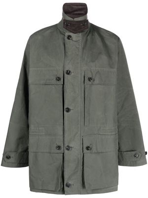 Mackintosh Country single-breasted cotton coat - Green