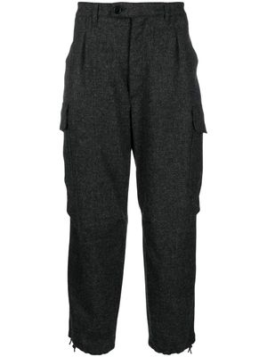 Mackintosh cropped wool cargo trousers - Grey