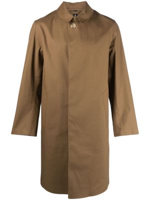 Mackintosh Dunkled button-up cotton coat - Brown