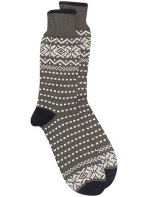 Mackintosh fair isle intarsia knit socks - Green