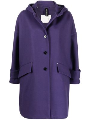 Mackintosh HUMBIE HOOD wool overcoat - Purple