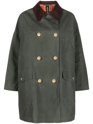 Mackintosh Humbie waxed-cotton overcoat - Green