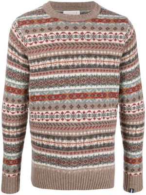 Mackintosh IMPULSE Fair Isle knit jumper - Brown