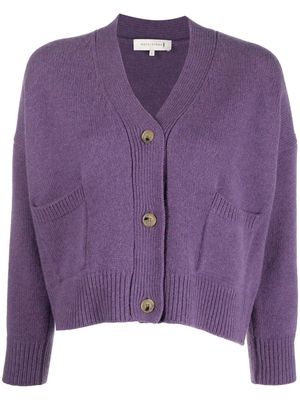 Mackintosh KELLE V-neck wool cardigan - Purple