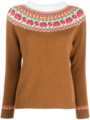 Mackintosh KELSI Fair Isle knit jumper - Brown