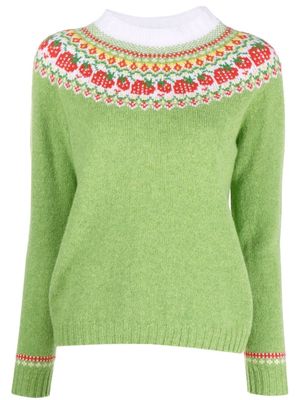 Mackintosh KELSI Fair Isle knit jumper - Green