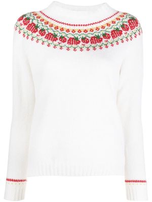 Mackintosh KELSI Fair Isle knit jumper - White