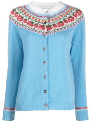 Mackintosh KILLIAN Fair Isle knit cardigan - Blue