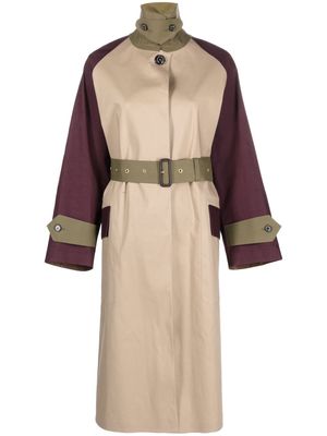Mackintosh Knightwoods colour-block trench coat - Neutrals