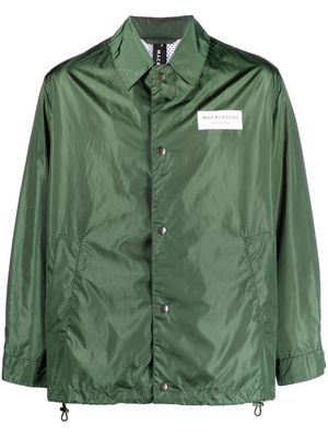 Mackintosh logo-patch long-sleeve shirt jacket - Green