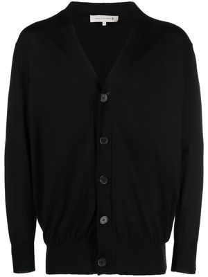 Mackintosh logo-patch organic-cotton cardigan - Black