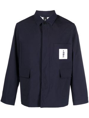 Mackintosh logo-patch shirt jacket - Blue