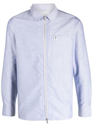 Mackintosh melangé-effect zip-up shirt - Blue