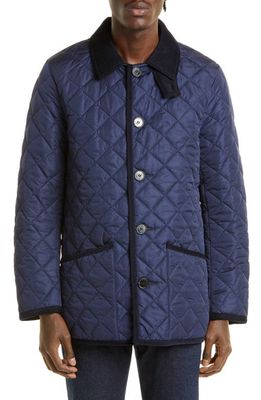 Mackintosh Men's Kingdom Quilted Nylon Jacket in Blue