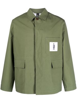 Mackintosh MIST logo-patch shirt jacket - Green