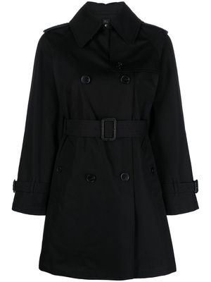 Mackintosh Muie short belted trench coat - BLACK