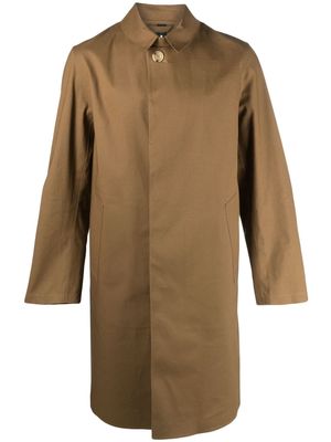 Mackintosh Oxford button-up cotton coat - Brown