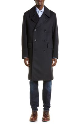 Mackintosh Redford Double Breasted Wool & Cashmere Coat in Navy