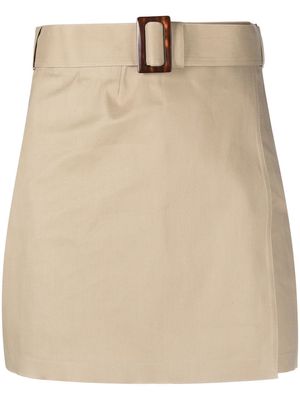 Mackintosh SEEMA bonded cotton skirt - Brown