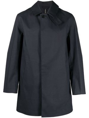 Mackintosh single-breasted cotton coat - Blue