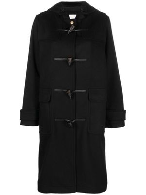 Mackintosh single-breasted toggle-fastening coat - Black