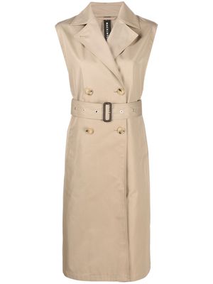 Mackintosh sleeveless belted trench-coat - Neutrals