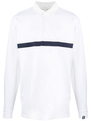 Mackintosh stripe detail rugby polo shirt - White
