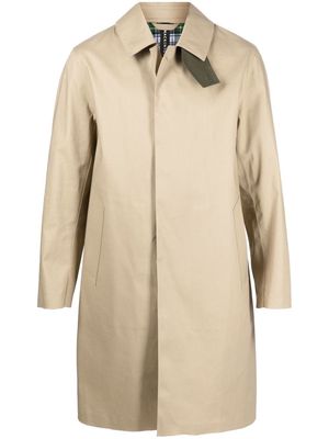Mackintosh TARTAN OXFORD Fawn Bonded Cotton 3/4 Coat - Neutrals