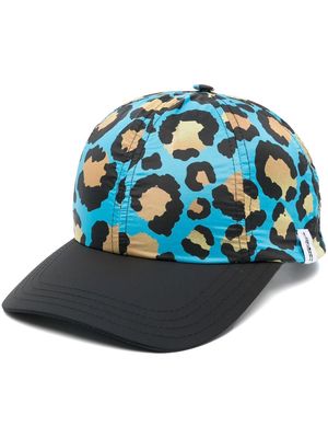 Mackintosh Tipping leopard print baseball cap - Blue